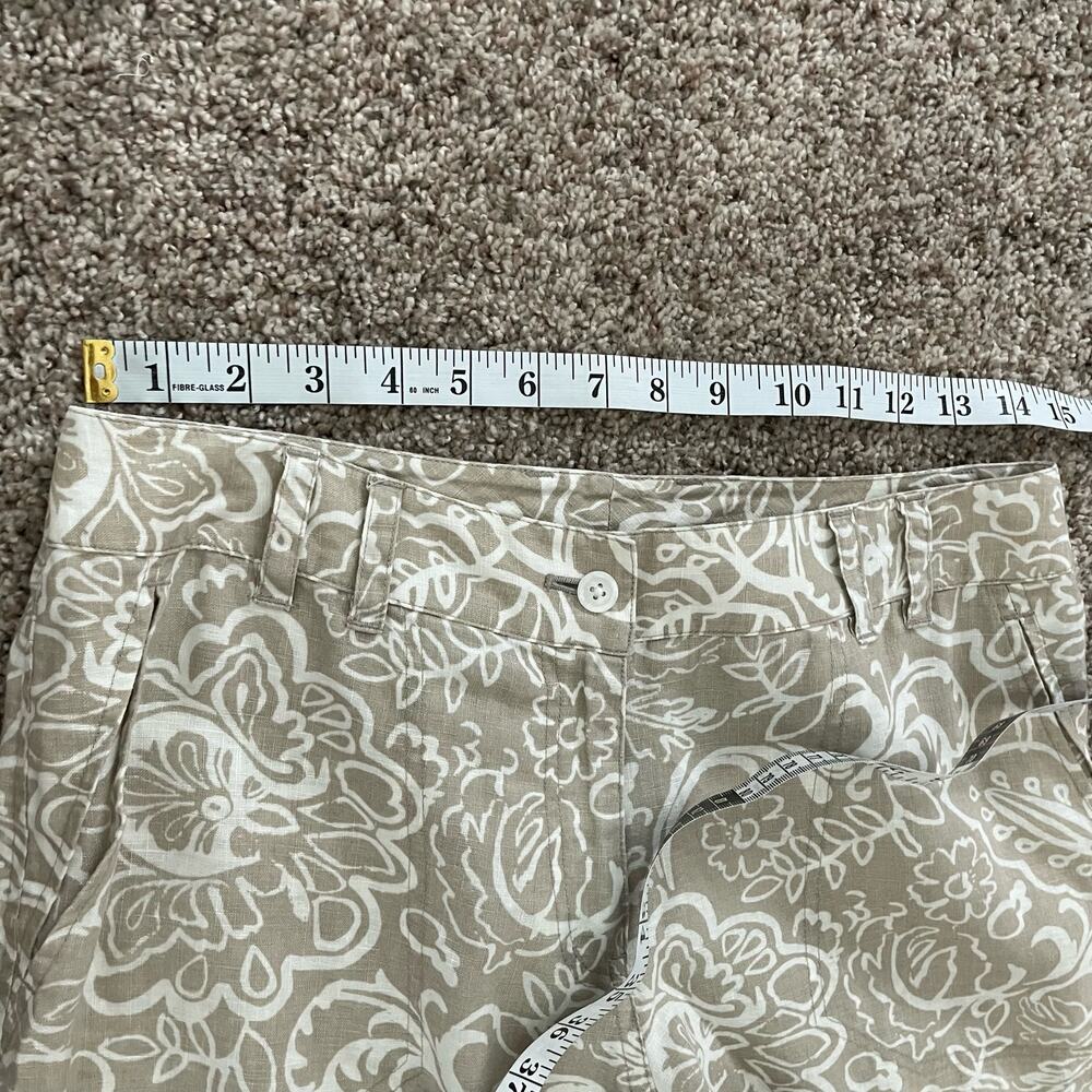 Sigrid Olsen Poet 100% Linen Wide Leg Cropped Pants Sz 4 Beachy Summer Vacation‎ - Picture 12 of 12